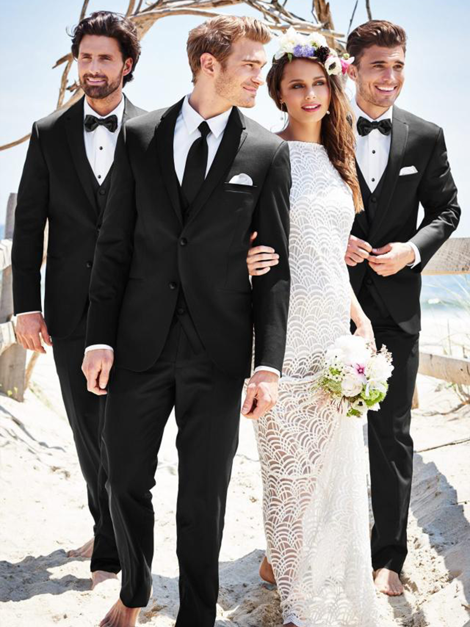 Bride And Groom With Groomsmen